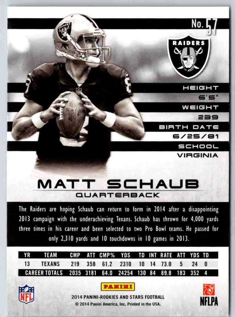 2014 Panini Rookies And Stars Matt Schaub