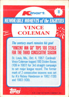 1988 Topps Kmart Memorable Moments Vince Coleman #8