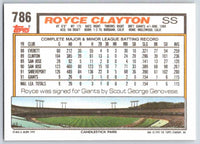 1992 Topps Royce Clayton #786