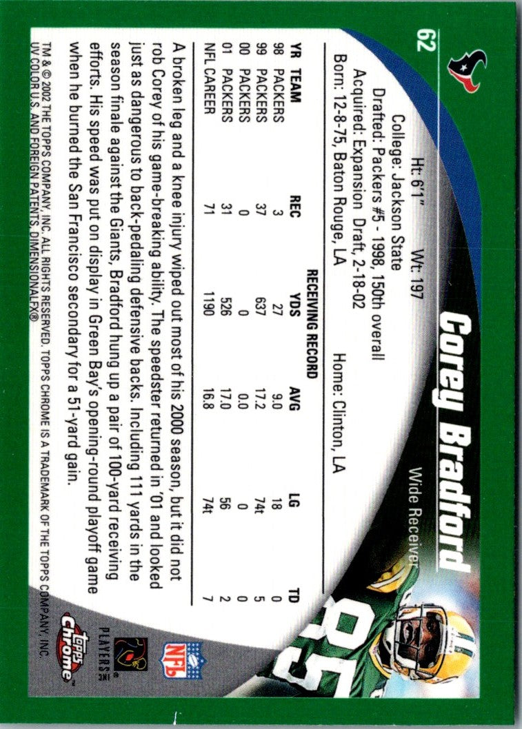 2002 Topps Chrome Corey Bradford