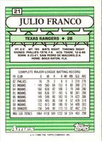 1990 Topps Ames All-Stars Julio Franco #21