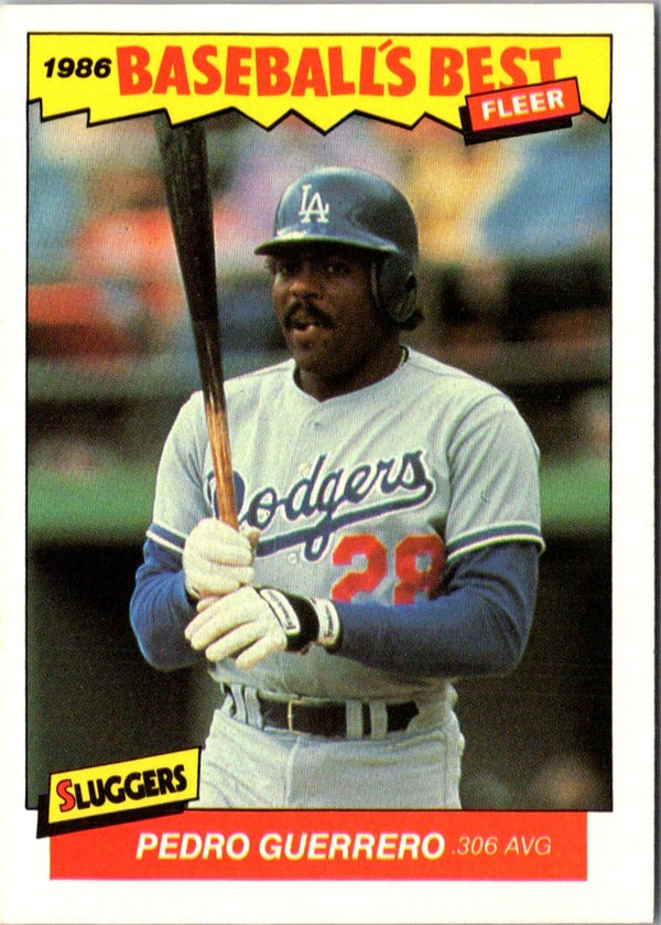 1986 Fleer Baseball's Best Sluggers vs. Pitchers Pedro Guerrero #13