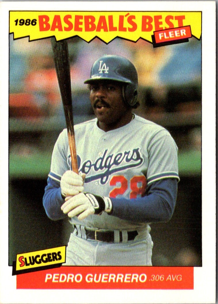 1986 Fleer Baseball's Best Sluggers vs. Pitchers Pedro Guerrero