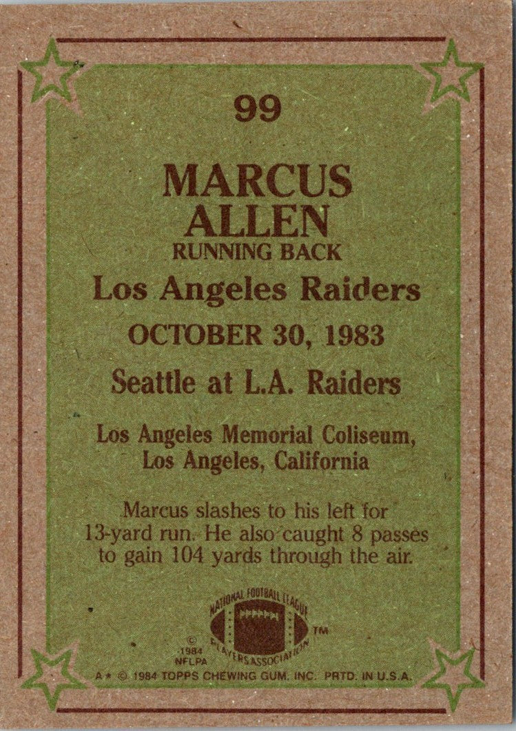 1984 Topps Marcus Allen