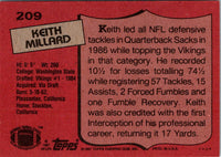1987 Topps Keith Millard #209 NM+