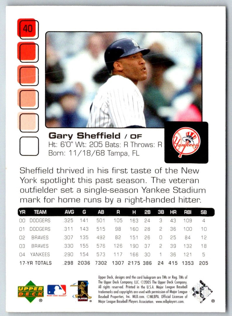 2005 Upper Deck Pros & Prospects Gary Sheffield