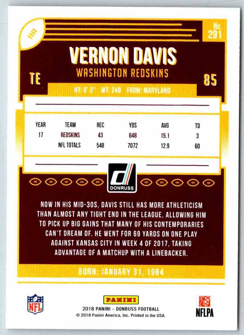 2018 Donruss Vernon Davis