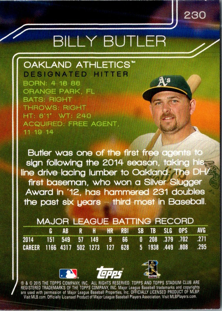 2015 Stadium Club Billy Butler