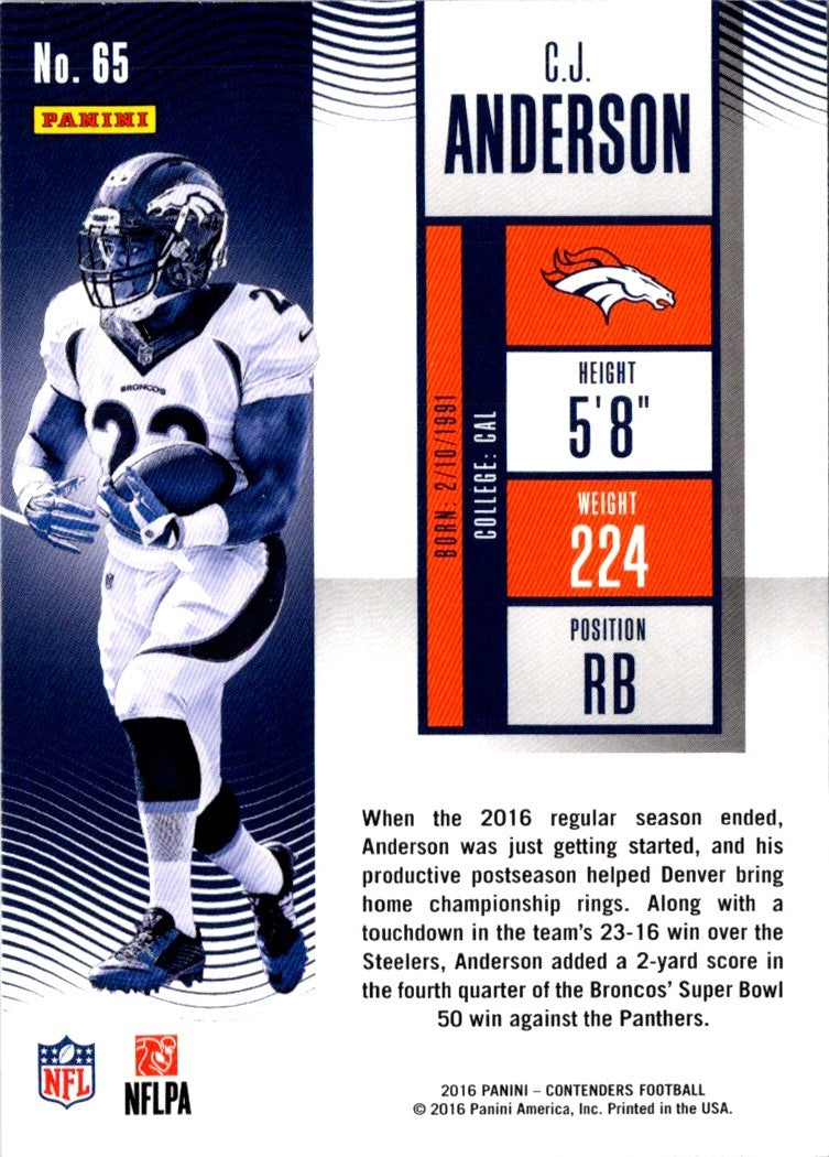 2016 Panini Contenders C.J. Anderson