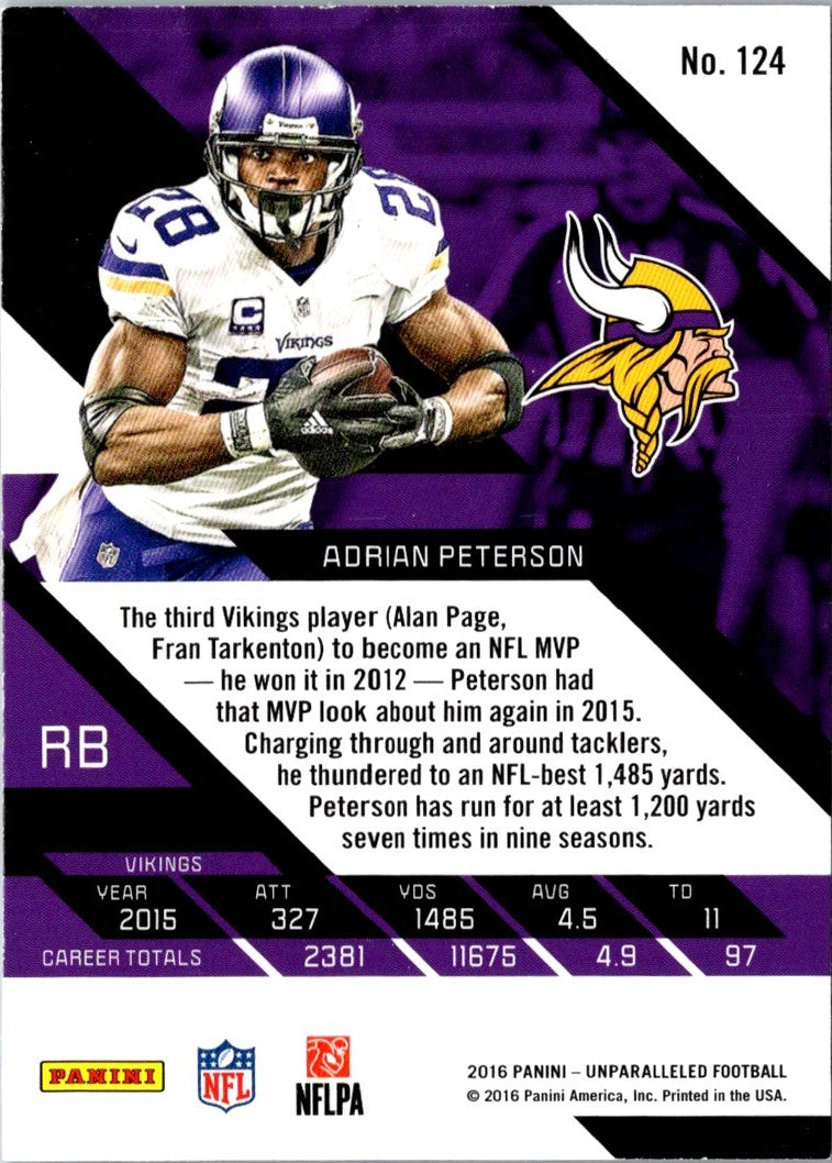 2016 Panini Unparalleled Adrian Peterson