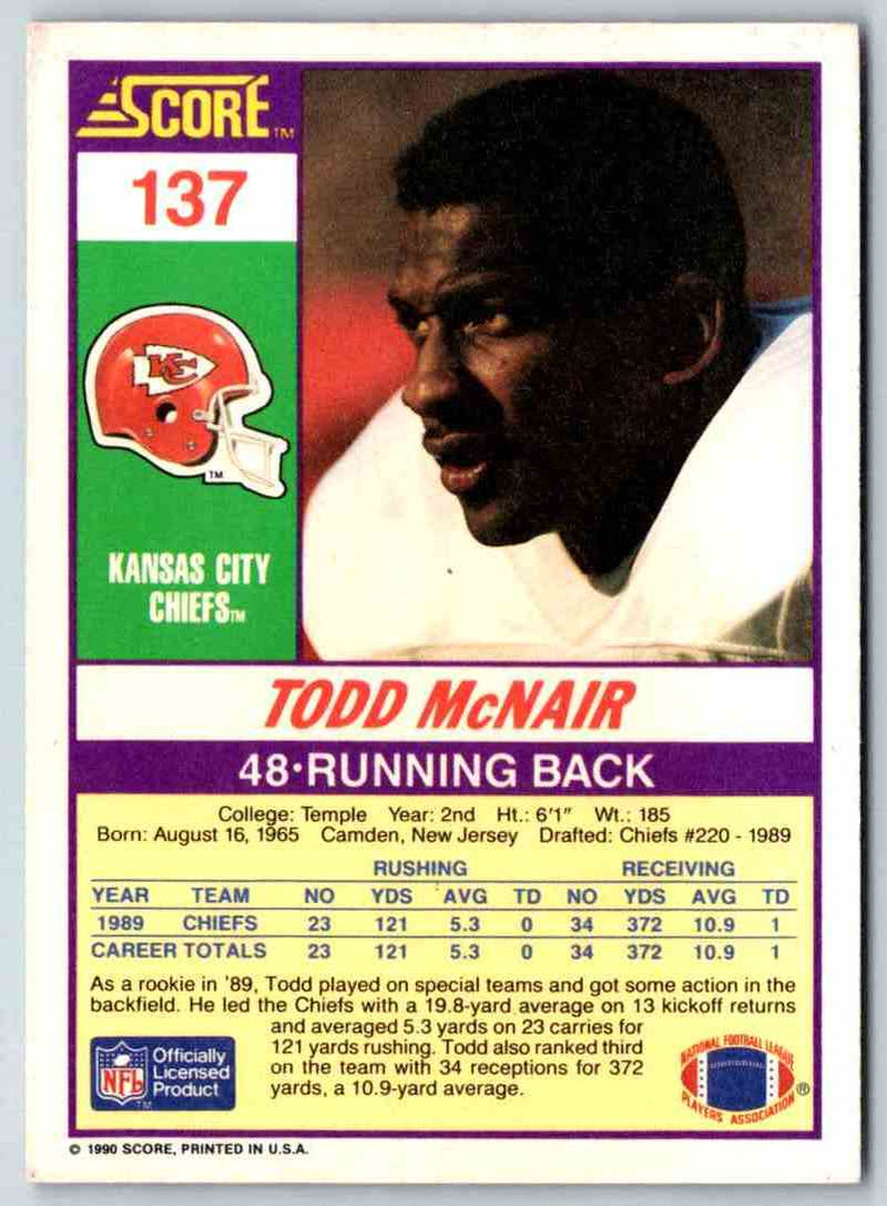 1990 Score Todd McNair