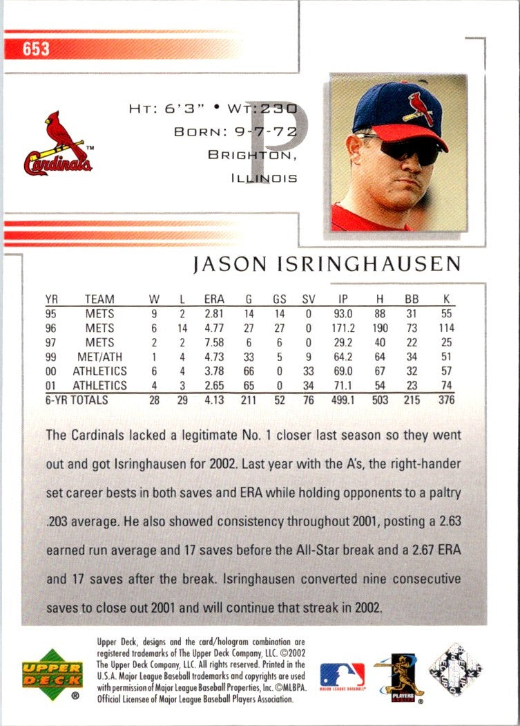 2002 Upper Deck Jason Isringhausen