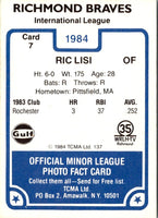 1984 TCMA Richmond Braves Ric Lisi #7