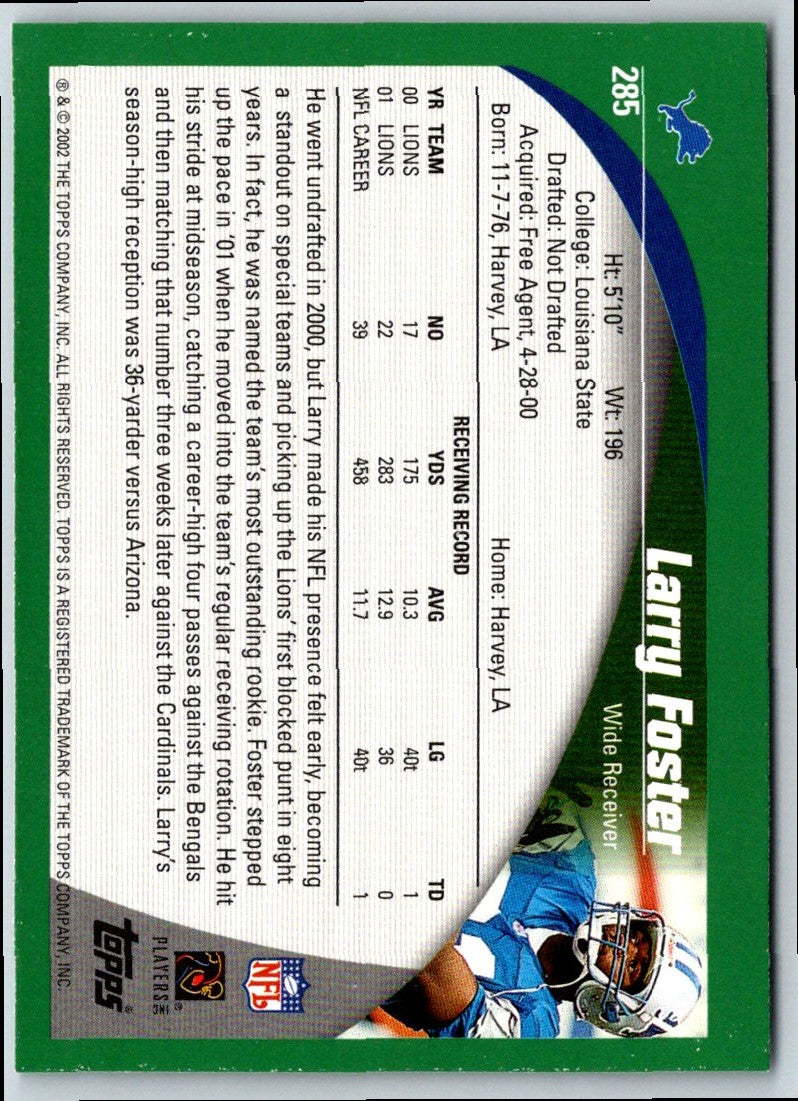2002 Topps Larry Foster
