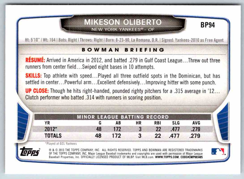 2014 Bowman Mikeson Oliberto