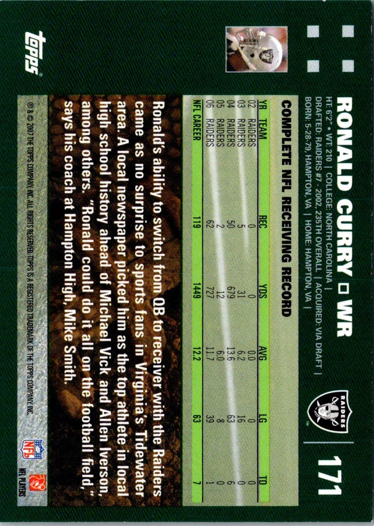 2007 Topps Ronald Curry