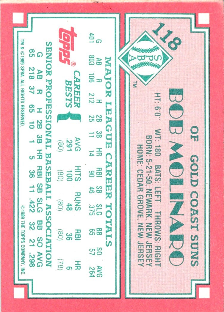 1989 Topps Senior League Bob Molinaro