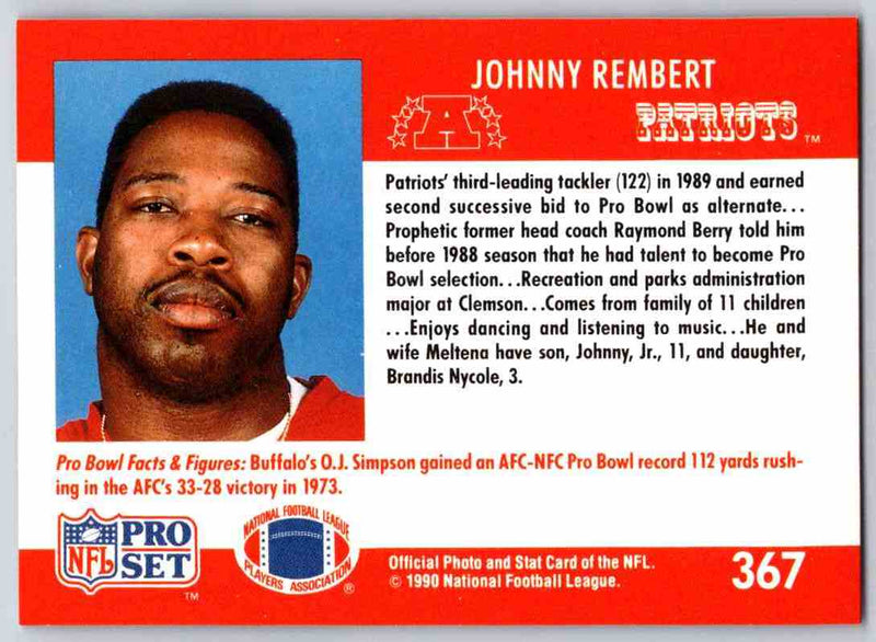 1990 Pro Set Johnny Rembert