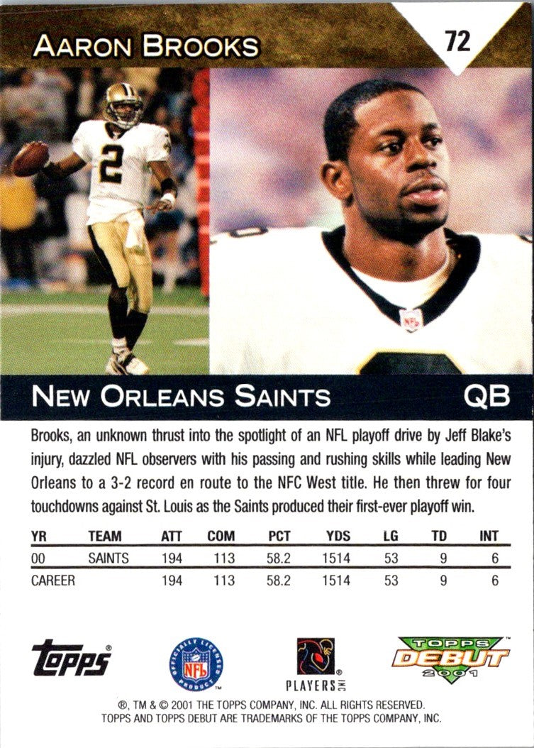 2001 Topps Debut Aaron Brooks