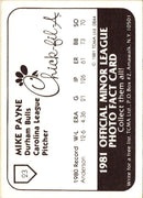 1981 TCMA Durham Bulls Mike Payne