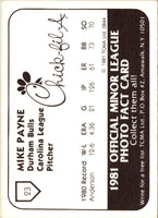 1981 TCMA Durham Bulls Mike Payne #23