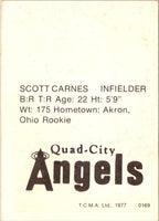 1977 TCMA Quad City Angels Scott Carnes #8