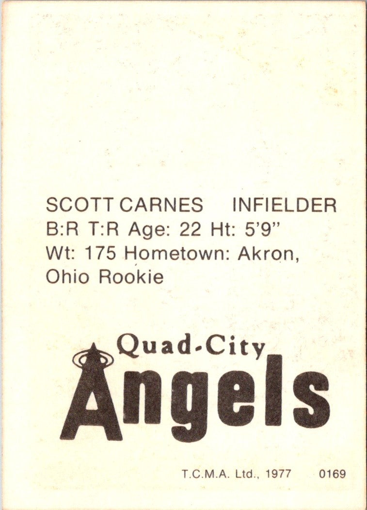 1977 TCMA Quad City Angels Scott Carnes