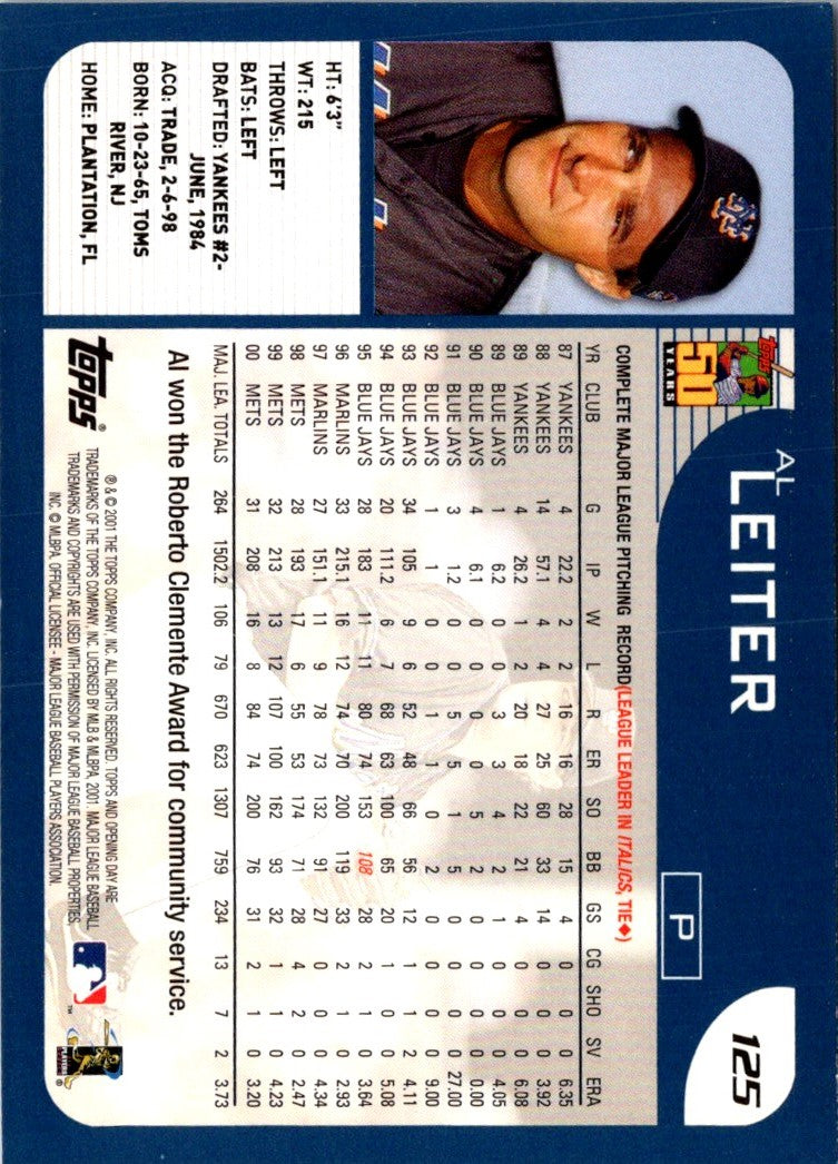 2001 Topps Opening Day Al Leiter