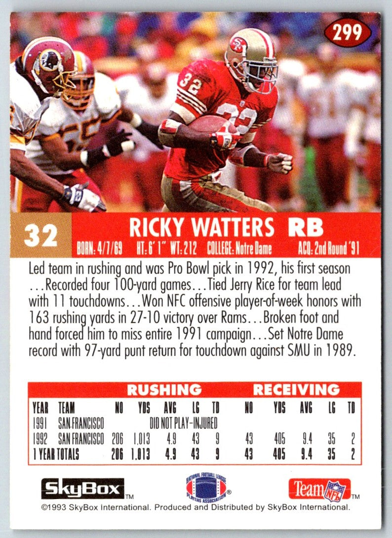 1993 SkyBox Impact Ricky Watters
