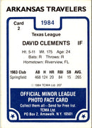 1984 TCMA Arkansas Travelers Dave Clements