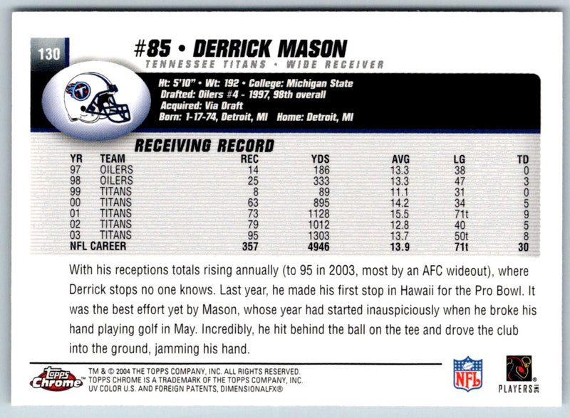 2004 Topps Chrome Derrick Mason
