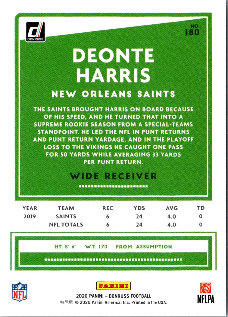 2020 Donruss Deonte Harris