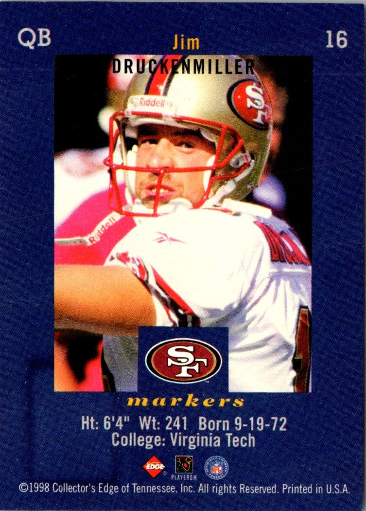 1998 Collector's Edge First Place Markers Jim Druckenmiller