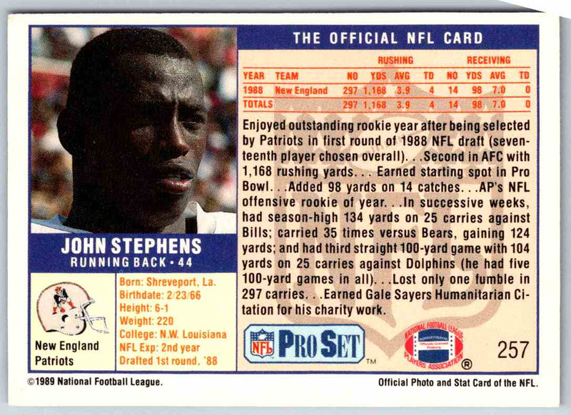 1989 NFL Proset John Stephens