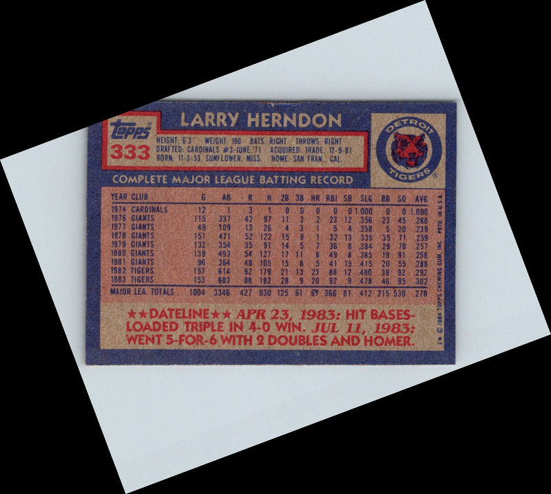 1984 Topps Larry Herndon