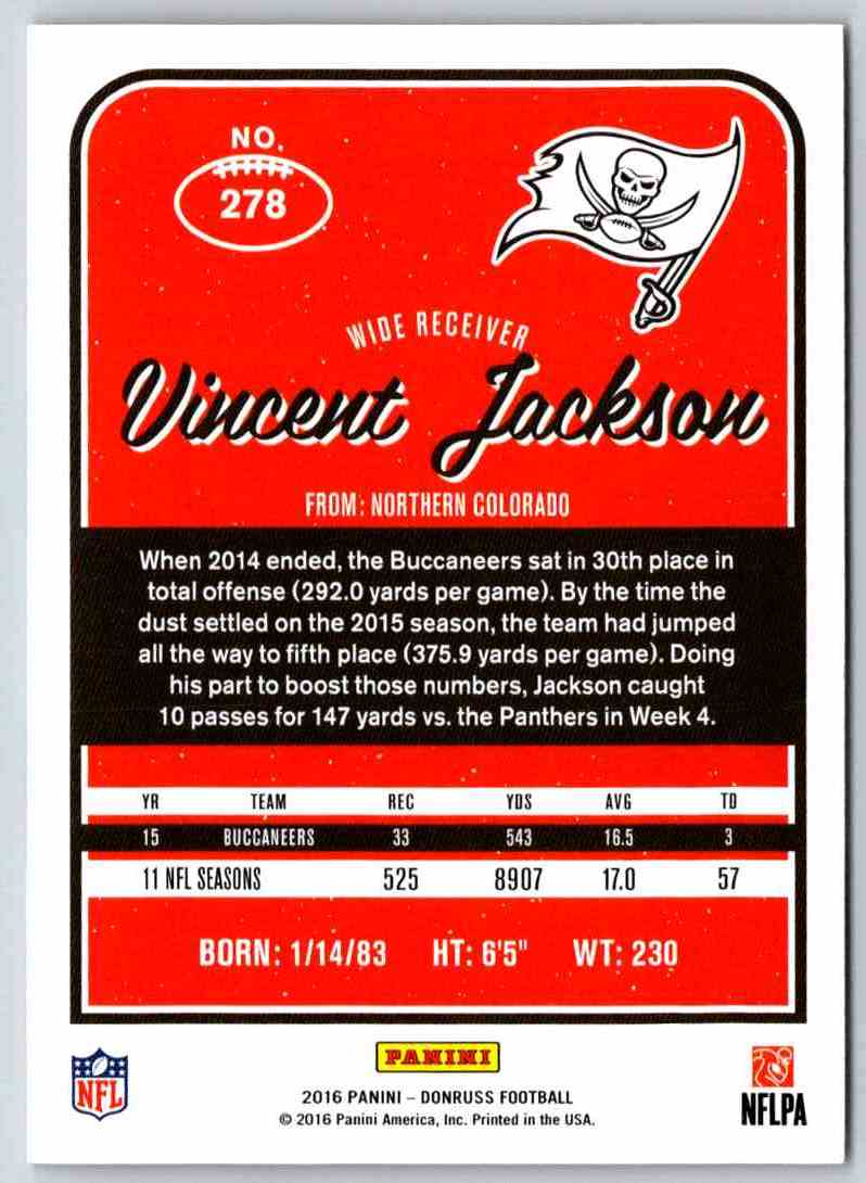 2016 Donruss Vincent Jackson