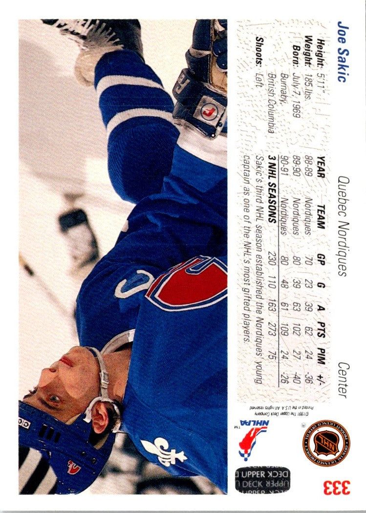 1991 Upper Deck Joe Sakic