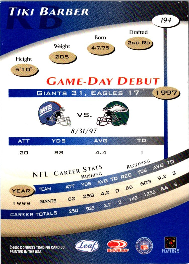 2000 Quantum Leaf Tiki Barber