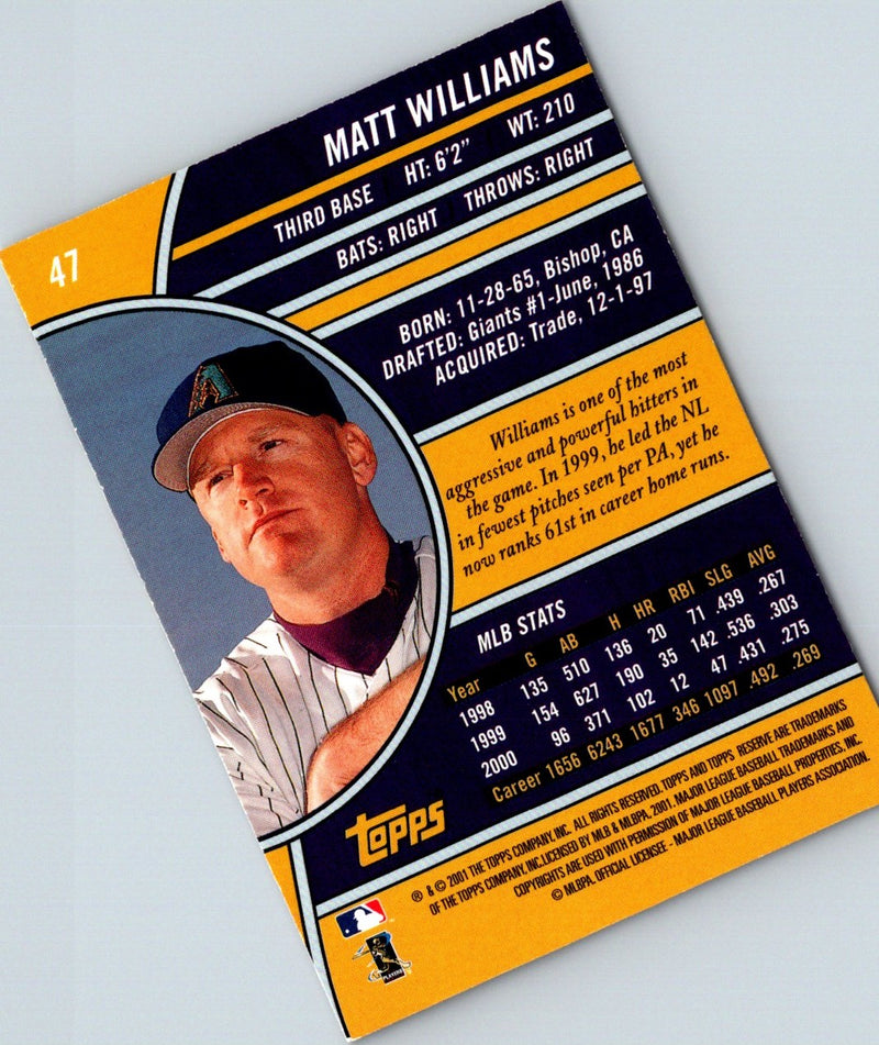 2001 Topps Reserve Matt Williams