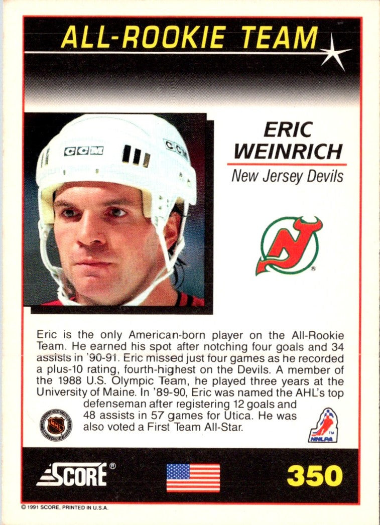 1991 Score American Eric Weinrich