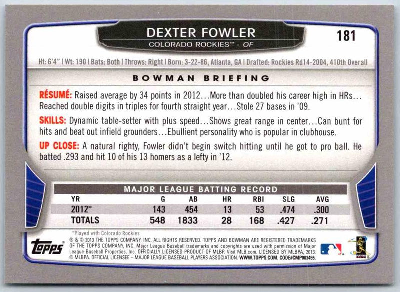 2014 Bowman Dexter Fowler