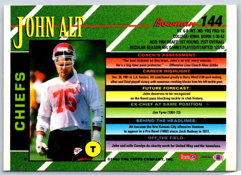 1993 Bowman Football John Alt