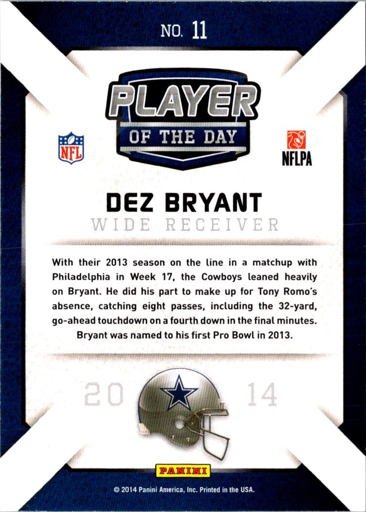 2014 Panini Prestige Behind The Jersey Numbers Dez Bryant