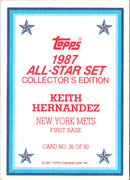 1987 Topps Glossy Send-Ins Keith Hernandez