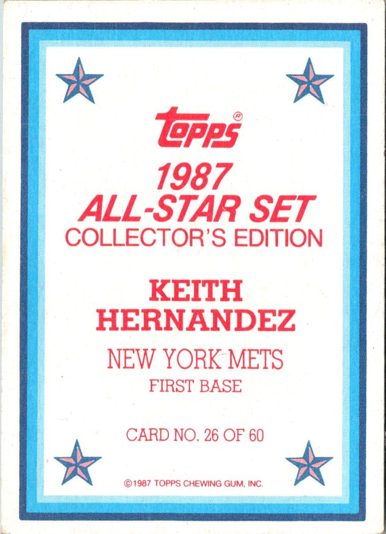 1987 Topps Glossy Send-Ins Keith Hernandez