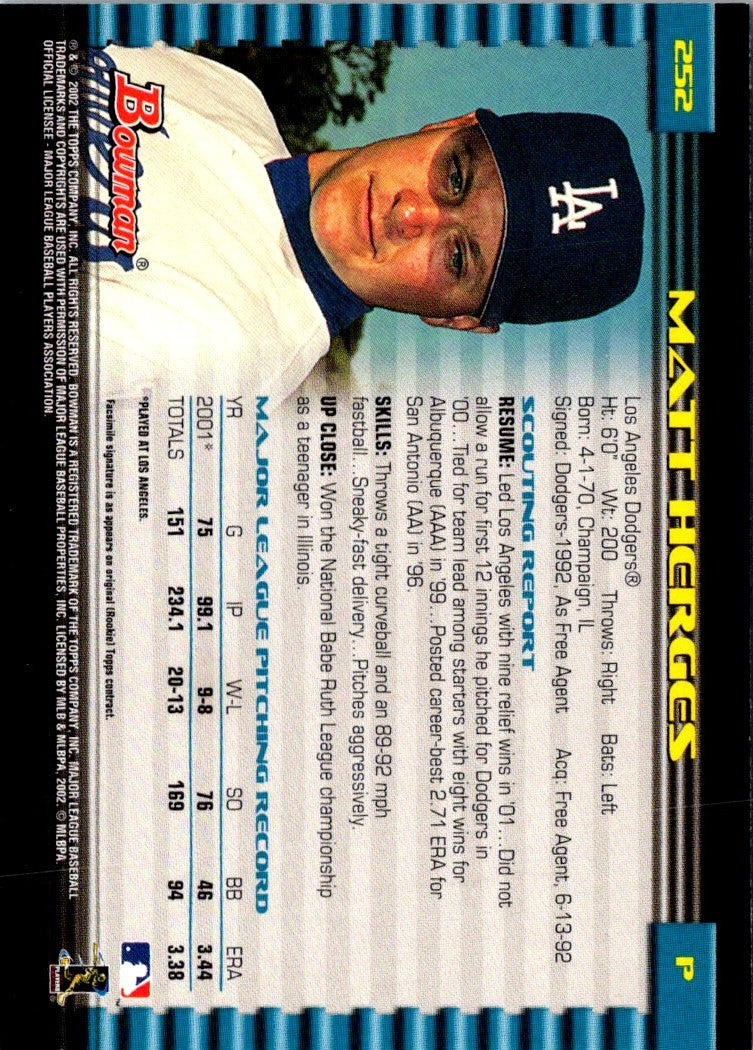 2002 Bowman Matt Herges