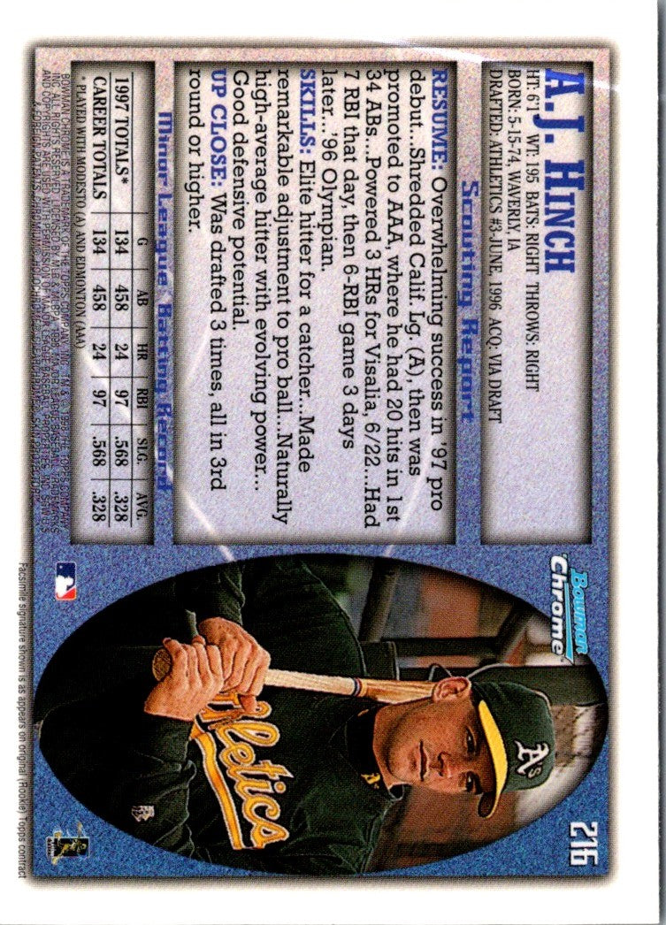 1998 Bowman Chrome A.J. Hinch