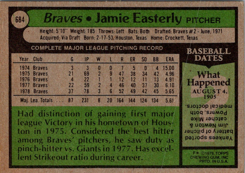 1979 Topps Jamie Easterly