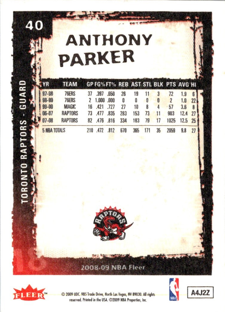 2008 Fleer Anthony Parker