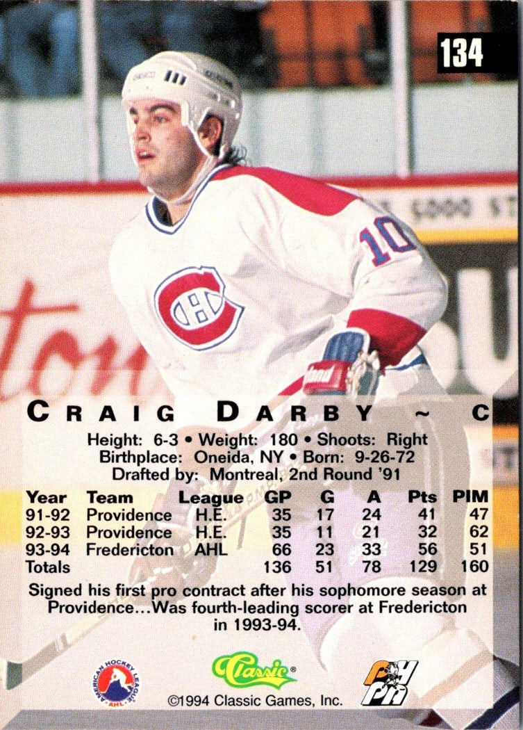 1994 Classic Binghamton Rangers AHL Craig Duncanson